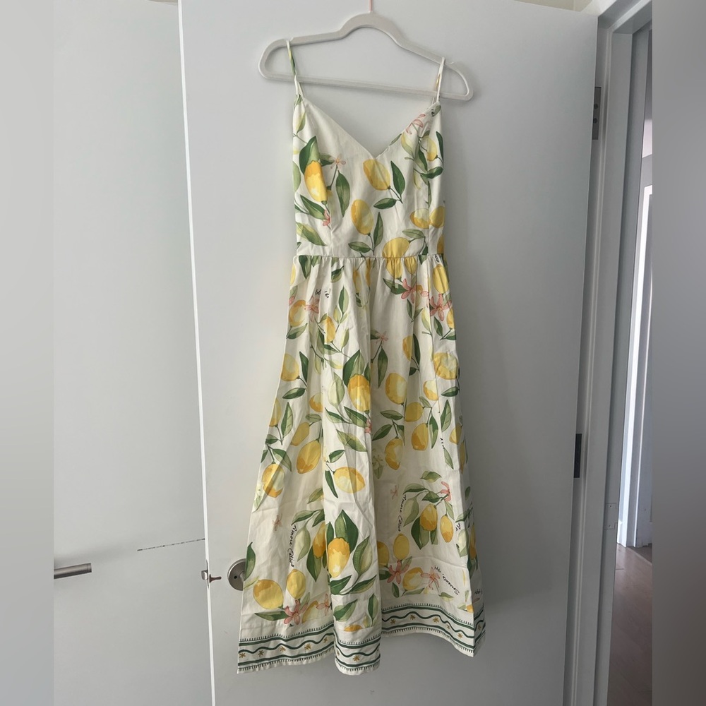Vibrant Lemon Print Dress